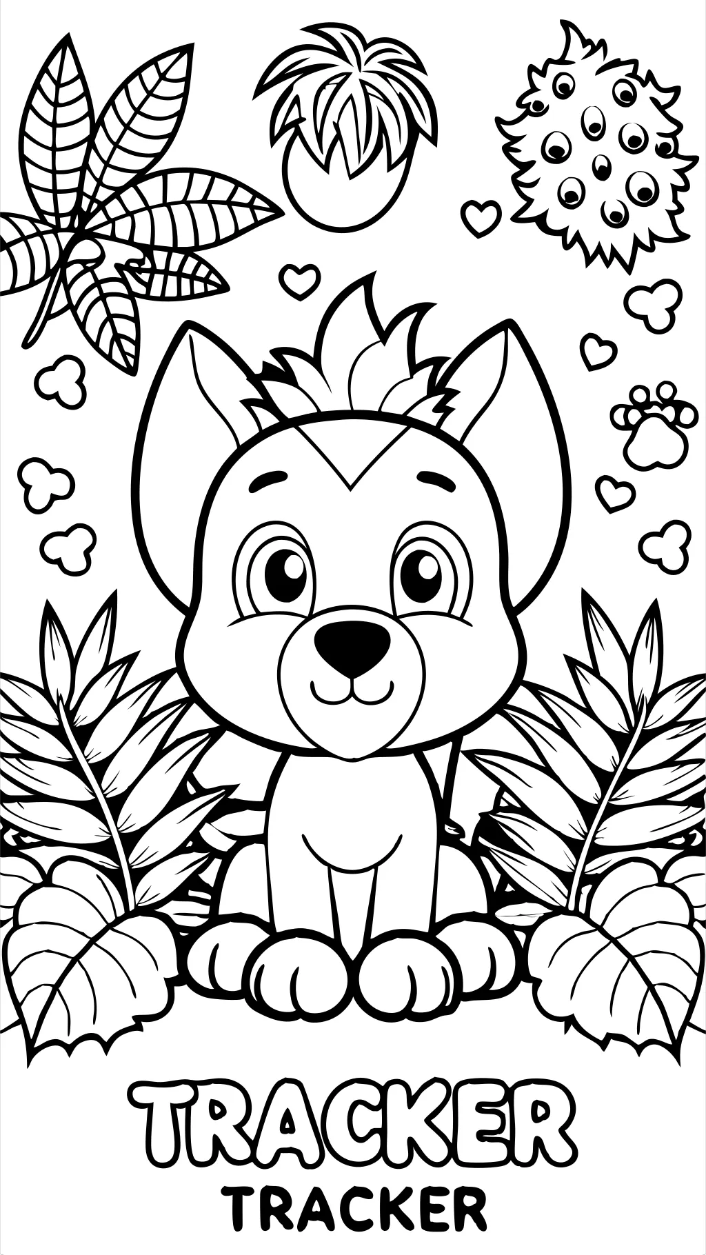 paw patrol tracker coloring page